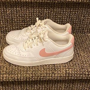 White and pink Air Force 1’s